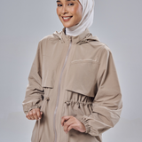 Megan Trench Windbreaker in Light Brown