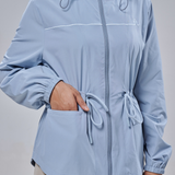 Neo Windbreaker Top in Dusty Blue