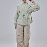 Neo Windbreaker Top in Mint Green