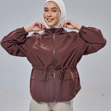 Neo Windbreaker Top in Dark Brown