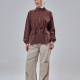 Neo Windbreaker Top in Dark Brown