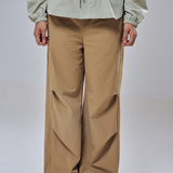 Ruby Pleated Track Pants in Brown
