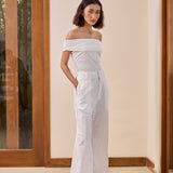 Odette Linen Pants in Off-white