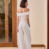 Odette Linen Pants in Off-white