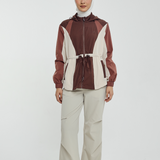 Naya Tri-Colour Windbreaker in Dark Brown