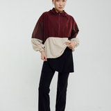 Sabine Tri-Colour Windbreaker in Dark Brown