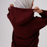 Cleo Adjustable Side Ruched Hoodie in Maroon