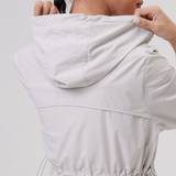 Nyla Cinched Windbreaker in Light Grey