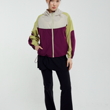 Renata Tri-Colour Windbreaker in Aubergine
