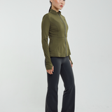 Eva Flexform Fitted Jacket in Dark Olive
