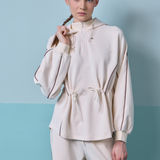 Hera Adjustable Waist Hoodie in Cream