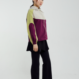 Renata Tri-Colour Windbreaker in Aubergine