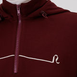 Cleo Adjustable Side Ruched Hoodie in Maroon