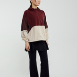 Sabine Tri-Colour Windbreaker in Dark Brown