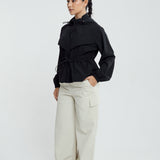 Lara Aeroshade Cinched Windbreaker in Black