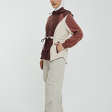 Naya Tri-Colour Windbreaker in Dark Brown