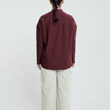 Lily Basic Ribbed Top in Maroon
