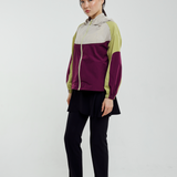 Renata Tri-Colour Windbreaker in Aubergine
