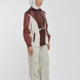 Naya Tri-Colour Windbreaker in Dark Brown