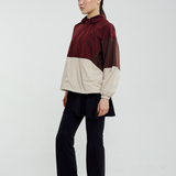 Sabine Tri-Colour Windbreaker in Dark Brown