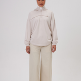 Cleo Adjustable Side Ruched Hoodie in Oat