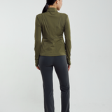 Eva Flexform Fitted Jacket in Dark Olive