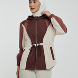 Naya Tri-Colour Windbreaker in Dark Brown