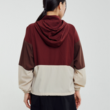 Sabine Tri-Colour Windbreaker in Dark Brown
