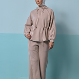 Hera Adjustable Waist Hoodie in Taupe