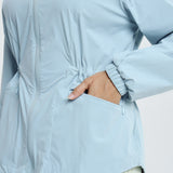 Sophia Aeroshade Cinched Windbreaker in Dusty Blue
