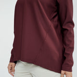 Lily Basic Ribbed Top in Maroon
