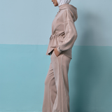 Hera Adjustable Waist Hoodie in Taupe