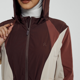 Naya Tri-Colour Windbreaker in Dark Brown