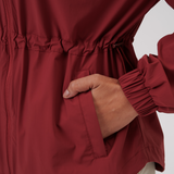 Nyla Cinched Windbreaker in Brick Red