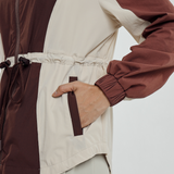 Naya Tri-Colour Windbreaker in Dark Brown