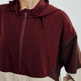 Sabine Tri-Colour Windbreaker in Dark Brown