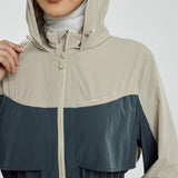 Sasha Tri-Colour Windbreaker in Warm Taupe