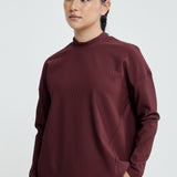 Lily Basic Ribbed Top in Maroon