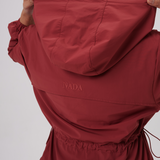 Nyla Cinched Windbreaker in Brick Red
