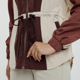 Naya Tri-Colour Windbreaker in Dark Brown