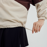 Sabine Tri-Colour Windbreaker in Dark Brown