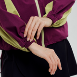 Renata Tri-Colour Windbreaker in Aubergine