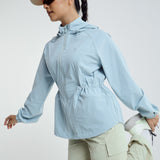 Sophia Aeroshade Cinched Windbreaker in Dusty Blue