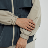 Sasha Tri-Colour Windbreaker in Warm Taupe