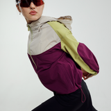 Renata Tri-Colour Windbreaker in Aubergine