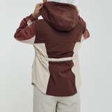 Naya Tri-Colour Windbreaker in Dark Brown