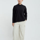 Lily Basic Ribbed Top in Black
