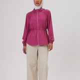 Nyla Cinched Windbreaker in Light Magenta