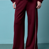 Thea Straight Cut Pants in Maroon