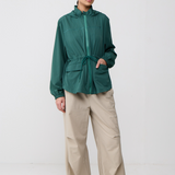 Neo Windbreaker Top in Forest Green
